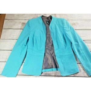 Tara Ryan Teal Blazer Floral Knee Length Skirt